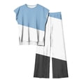 thumbnail image 1 of Blouses pour Femmes Ensemble Décontracté à la Mode Sans Manches devant Court derrière Long Haut Sans Manches et Pantalon, 1 of 1