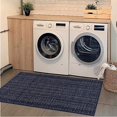 thumbnail image 1 of Seavish Boho Bathroom Rug, Cotton Woven Laundry Bath Rugs, 2'x4.2' Dark Blue Small Reversible Throw Rugs, Washable Runner Rugs for Kitchen Hallway Living Room Bedroom Patio, 1 of 8