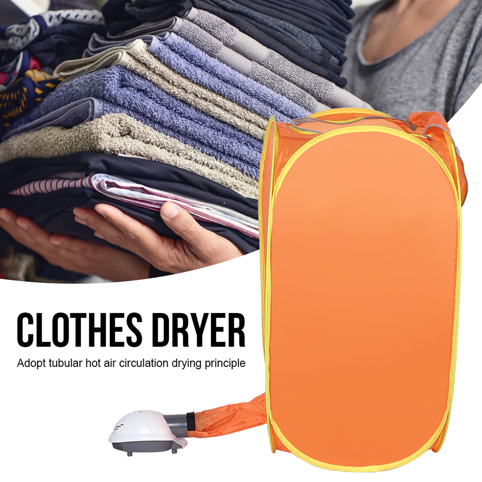 Portable Dryer, Mini Clothes Dryer for Apartment, RV, Travel, 750-800W Electric Clothes Dryer Machine, Foldable Clothes Dryer Rack with Dryer Bag for Apartment, Indoor, Travel, RV