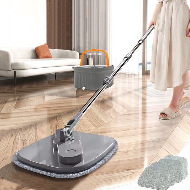 Vaidha Mop And Bucket With Wringer Set Support Self Separation Sewage And Clean Water Telescopic Stainless-Steel Mop Cleaning Bucket Mop For Floors Kitchen
