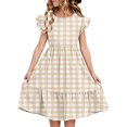 thumbnail image 1 of LOVZFMLL Dresses Kids Summer Double Layer Ruffle Sleeve Dress 5-14 Years, 1 of 8