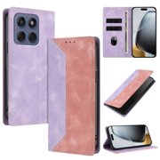 Phone Case for Motorola Moto G86 FOXDOCK Premium Leather,Creative Dual-Color Cover with Card Slot,Shockproof