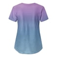 thumbnail image 2 of TopLLC Women's Gradient Ombre V-Neck Short Sleeve Scrub Top, 2 of 3