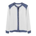 thumbnail image 3 of RXMEKW Denim Patchwork Cardigan For Women Long Sleeve Button Up Casual Jacket Solid Color, 3 of 7