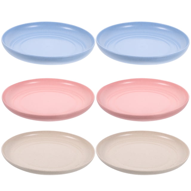 6Pcs Cat Food Bowls Shallow Design Fatigue Free Dishes for Wet Food. Set includes six lightweight, shallow bowls made of durable PP material in pastel colours: blue, pink, and beige. Each bowl measures 15.00x15.00x1.50cm (5.89x5.89x0.59in) and is designed to reduce whisker fatigue, making it ideal for kittens and short-legged cats. Suitable for wet or dry food, snacks, and water. The smooth surface ensures easy cleaning, and the stable base prevents tipping during use.