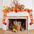 thumbnail image 4 of YIMWNYI Simulation Maple Leaf Rattan, Autumn Decoration, Halloween Decor, Indoor Outdoor Display, Fall Home Accent, Faux Maple Leaf Garland, 4 of 6