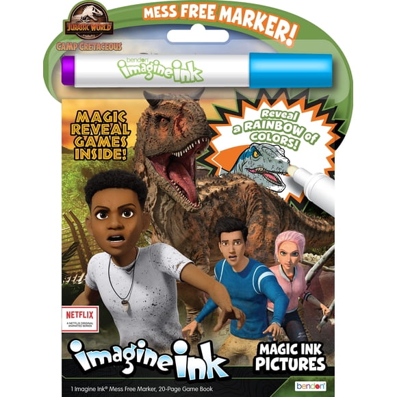 Jurassic World Camp Cretaceous 20 Page Imagine Ink Coloring Book With 1 Mess Free Marker