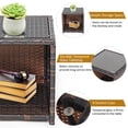 thumbnail image 4 of Gymax Ensemble de Conversation pour Patio en Rotin 3 Pcs Cour Extérieur avec Coussins Blancs, 4 of 9