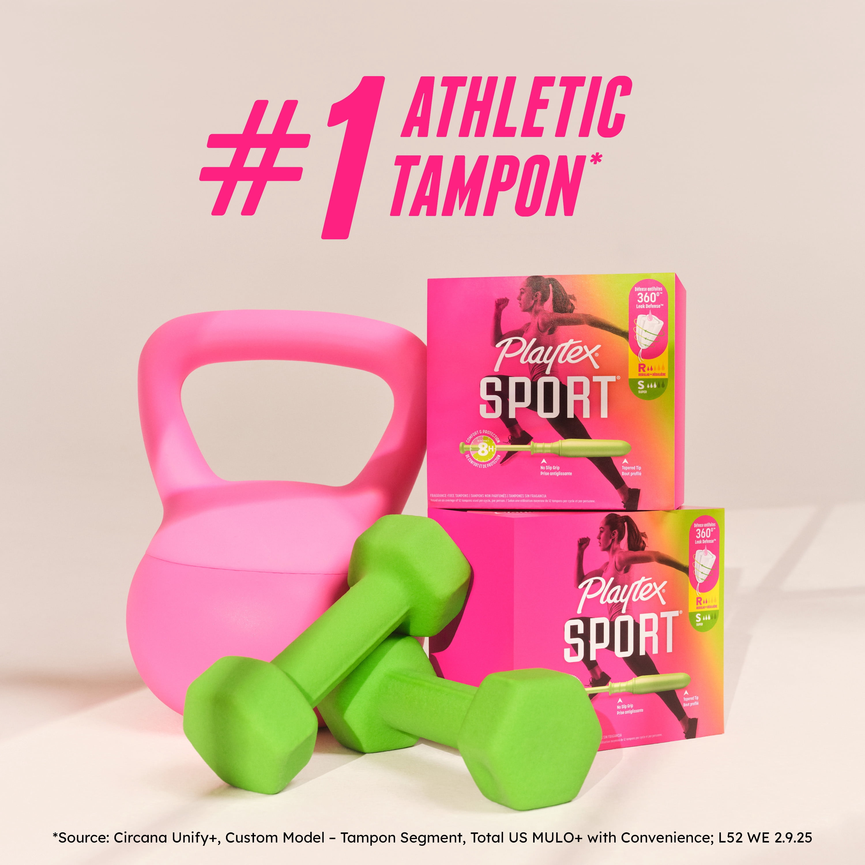 Tampons non parfumés pour athlètes Sport de Playtex à absorptivité régulière