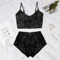 thumbnail image 4 of 2025 Ensembles de Pyjama pour Femmes Velours pour Femmes 2 Short de Pyjama pour Femmes Pièces Combinaison Tenue Sans Manches Pyjamas pour Femmes Haut Court Camisole + Dames, 4 of 8