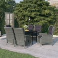 thumbnail image 1 of vidaXL 7 Piece Garden Dining Set Light Grey, 1 of 4