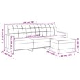 thumbnail image 4 of vidaXL Adult 3-Seater Sofa with Footstool, Light Grey Fabric, 180 cm, 4 of 6