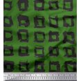 thumbnail image 1 of Soimoi Green Cotton Poplin Fabric Square Geometric Decor Fabric Printed Yard 42 Inch Wide, 1 of 3