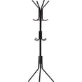 thumbnail image 3 of SUSUZI  5.7ft Metal Coat Rack Freestanding, 3-Tier Entryway Coat Tree with 12 Hooks, 60LBS Capacity Triangle Stable Stand for Bedroom Living Room Hallway, Black, 3 of 8