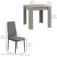 thumbnail image 3 of HOMCOM Ensemble de Table à Manger pour 2, Table de Cuisine Carrée et Chaises en PU, Gris, 3 of 10