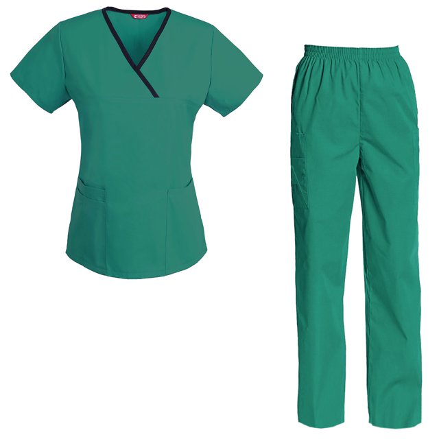 Women's Scrubs Set Scrub Top and Pants Scrubs Set