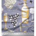 thumbnail image 1 of Soimoi polyester Crepe Fabric Grapes,Wine Glass & Bottle Print Sewing Fabric Yard 52 Inch Wide, 1 of 3
