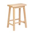 thumbnail image 2 of PJ Wood Classic 24 Inch Saddle Seat Kitchen Bar Counter Stool, Natural (2 Pack), 2 of 11