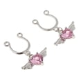 thumbnail image 4 of KLKCMS 1 Pair Angel Wing Heart Dangle U Shape Nipple Non Piercing Body Jewelry Pink, 4 of 9