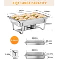 thumbnail image 2 of Garvee 8 Qt Chafing Dish for Buffet Set, Stainless Steel Buffet Servers, 4 Pack, Silver, 2 of 6