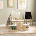 thumbnail image 2 of Qaba 5 Piece Kids Table and Chair Set with Storage for Kids Room, White, 2 of 10