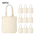 thumbnail image 3 of 10 Pack Canvas Bags Tote Bags Large Capacity Solid Color Foldable Reusable Lightweight Shopping Bags Cloth Bags Tote Bags, 3 of 8