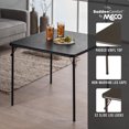 thumbnail image 3 of MECO Sudden Comfort 34 x 34 Inch Square Metal Folding Dining Card Table, Black, 3 of 8