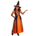 thumbnail image 3 of Girl's Orange Light-Up Witch Costume, 3 of 9