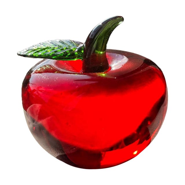 relayinert Fruit Statue Creative Glass Desk Decor Pear Car Dashboard Room Living Bedroom for Apple