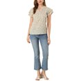 thumbnail image 2 of INSPIRE CHIC Blouse d'Été pour Femme à Fleurs, Col en V, à Étages, Manches Courtes, Boutonnée, 2 of 6