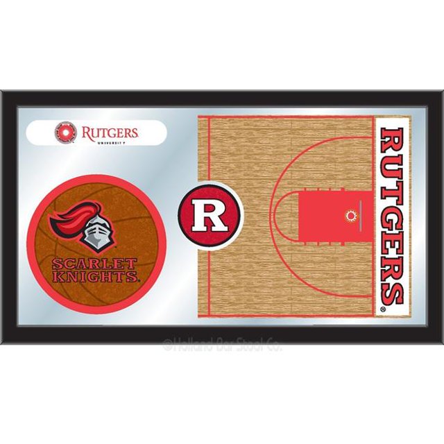 Holland Bar Stool MBsktRutger Rutgers 15 x 26 in. Basketball Mirror