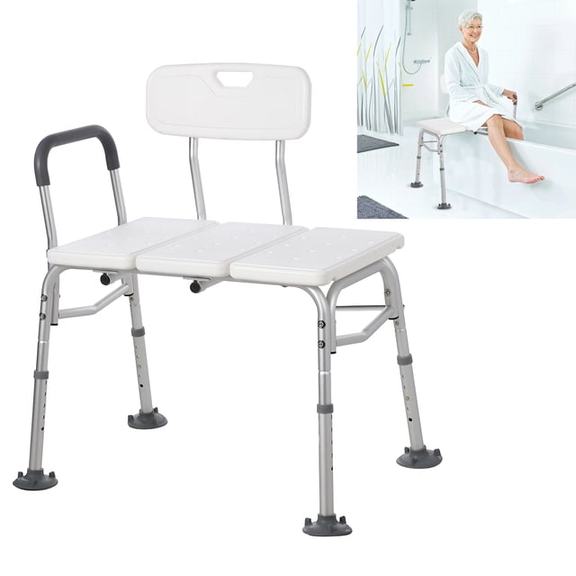 450 lb Capacity Step Stool, Heavy Duty with Dual Handles & Non-Skid Platform, Adjustable Height Foot Stool for Adults & Seniors, for Kitchen, Bedside, Bathroom