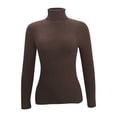 thumbnail image 4 of hoksml Women's Turtleneck Sweater Base Solid Color Slim Fit Knit Pullover Fashion Soft Layering Essential for Winter, 4 of 5