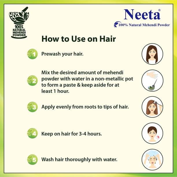 Neeta 100% Natural Henna for Hair Color, Henna with GI Tag for