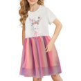 thumbnail image 2 of PMVFHDE Robe d'Été Imprimée Robe Fille Été Nouvelle Robe pour Enfants de 2 à 7 Ans Robe à Manches Courtes pour Filles Robe Lapin pour Jupe Décontractée, Rose, 2 Ans, 2 of 5