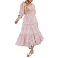 thumbnail image 3 of Fortune Mommy and Me Dresses Matching Set Summer Boho Dress Square Neck Ruffle Sleeves Floral Dress, 3 of 10
