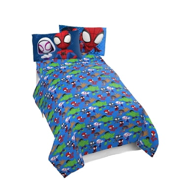 Marvel Spidey & his Amazing Friends Kids 4-Piece Full Sheet Set, 100% Polyester