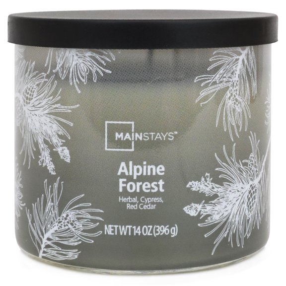Mainstays 3-Wick Textured Wrapped Alpine Forest Scented Candle, 14 oz