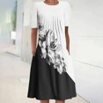 thumbnail image 1 of Robe Maxi pour Femmes Été Bohème à Imprimé à Manches Courtes Robe de Plage Robe Longueur Genou Robe à Manches Courtes en Liquidation, 1 of 5