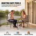 thumbnail image 4 of Outsunny 3 Piece Wicker Patio Furniture Bistro Set with Steel Table, Grey, 4 of 10