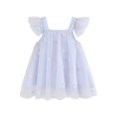 thumbnail image 1 of zbxnLI Robe Papillon pour Tout-Petites Filles, Manches Volantées, Robe en Maille, Été, Mariage, Fête d'Anniversaire, Robes 6M-3T, 1 of 7