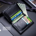 thumbnail image 4 of BULLCAPTAIN Large Capacity RFID Blocking Genuine Leather Wallet Black QB-027, 4 of 12