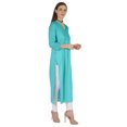 thumbnail image 2 of Phagun Indo WesternSolid Kurti For Women's V-Neck W/ Side Slit Indian Traditional Wear, 2 of 7