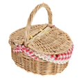 thumbnail image 3 of Bread Storage Basket Handheld Basket Outdoor Picnic Basket with Double Lids, 3 of 6