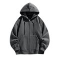 thumbnail image 1 of KIHOUT Men's Hoodies Jackets, Moisture Wicking & Breathable, Full Zip Solid Color Hooded Sweatshirt, 1 of 8