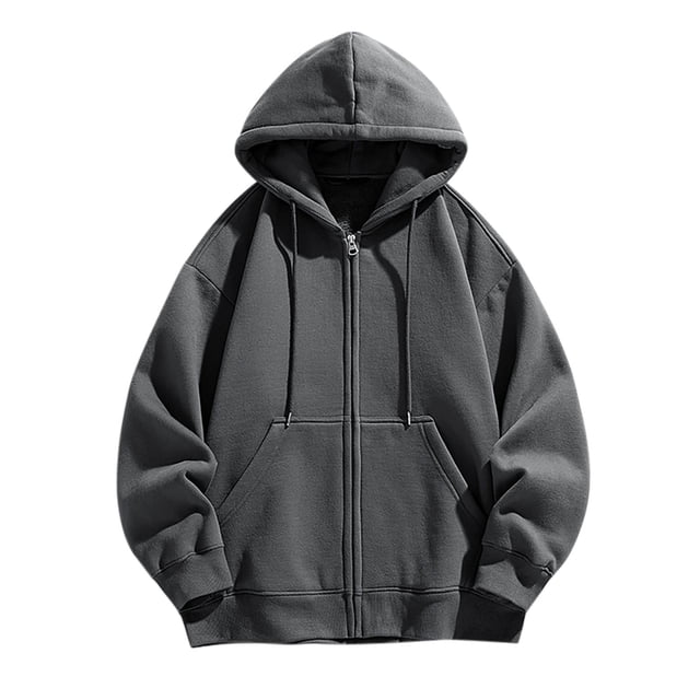 KIHOUT Men's Hoodies Jackets, Moisture Wicking & Breathable, Full Zip Solid Color Hooded Sweatshirt