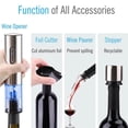 thumbnail image 4 of Maoww Electric Wine Bottle Opener Set Automatic USB Rechargeable Visual Multifunctional Bottle Opener Foil Cutter Vacuum Stopper Wine Pourer for Home Restaurant Wedding, 4 of 6