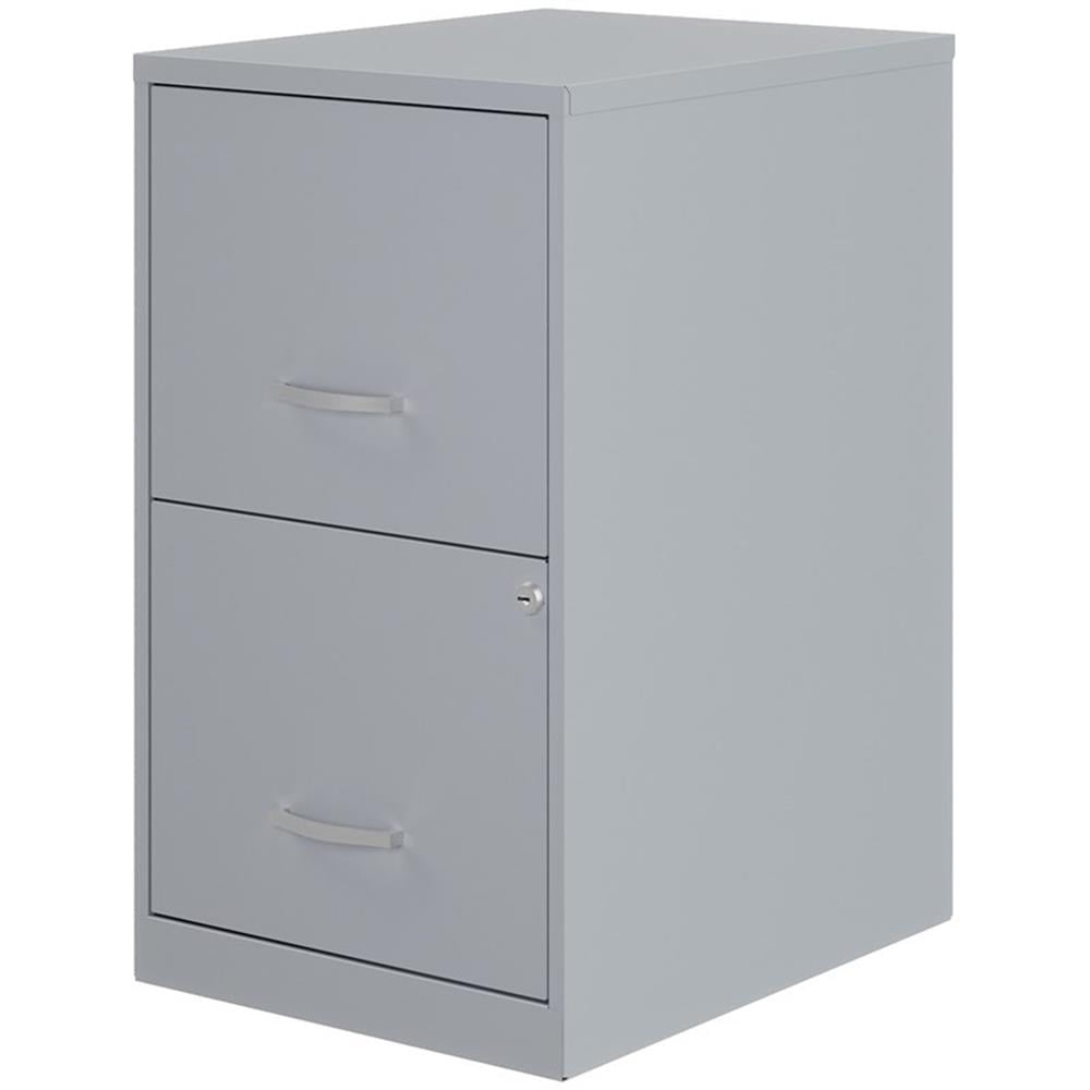 Solutions pour l'Espace Classeur Métallique à 2 Tiroirs de 18 Po P - Gris/platine