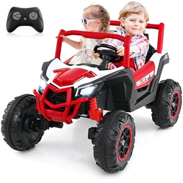 Costway UTV 24 V pour Enfants avec Moteur Puissant 4 x 100 W, Télécommande, Vitesse Haute/basse, Rouge