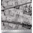 thumbnail image 2 of Soimoi Modal Satin Fabric Waves & Ship Ocean Print Fabric by The Yard 42 Inch Wide, 2 of 4